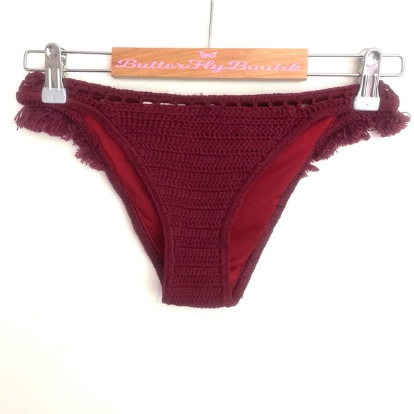 (A11) Suboo Castaway Crochet Bikini Bottom ONLY in PLUM, Size Small, NWT - Picture 2 of 8